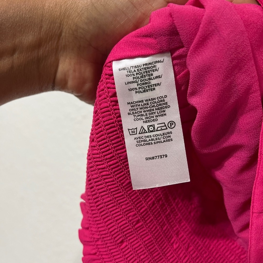 Ann Taylor NWT Fuchsia Pleated Sleeveless Blouse Office Siren Quiet Luxury M - Picture 4 of 6